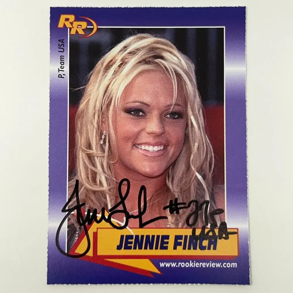 Vintage 2003 Jennie Finch Autographed Rookie Review Signed USA Softball Card 72